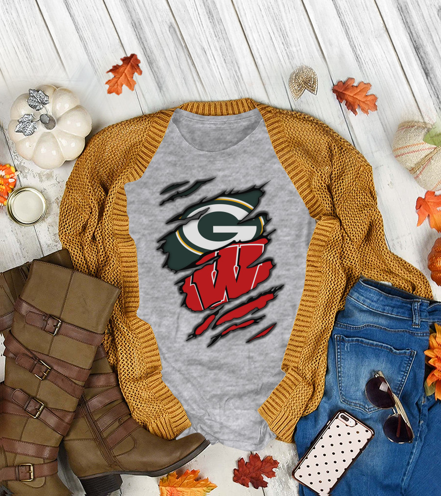 Packers Badgers Green Bay Wisconsin Football Fans T-Shirt