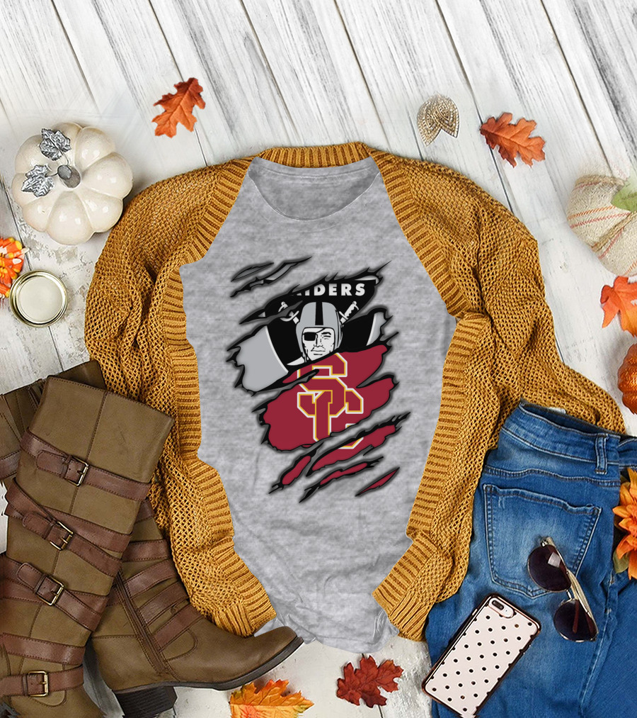 Raiders USC Trojans Crossover T-Shirt