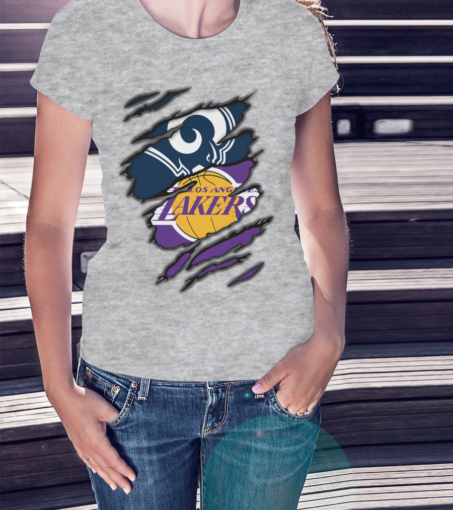 Los Angeles Rams Lakers NFL NBA Crossover T-Shirt