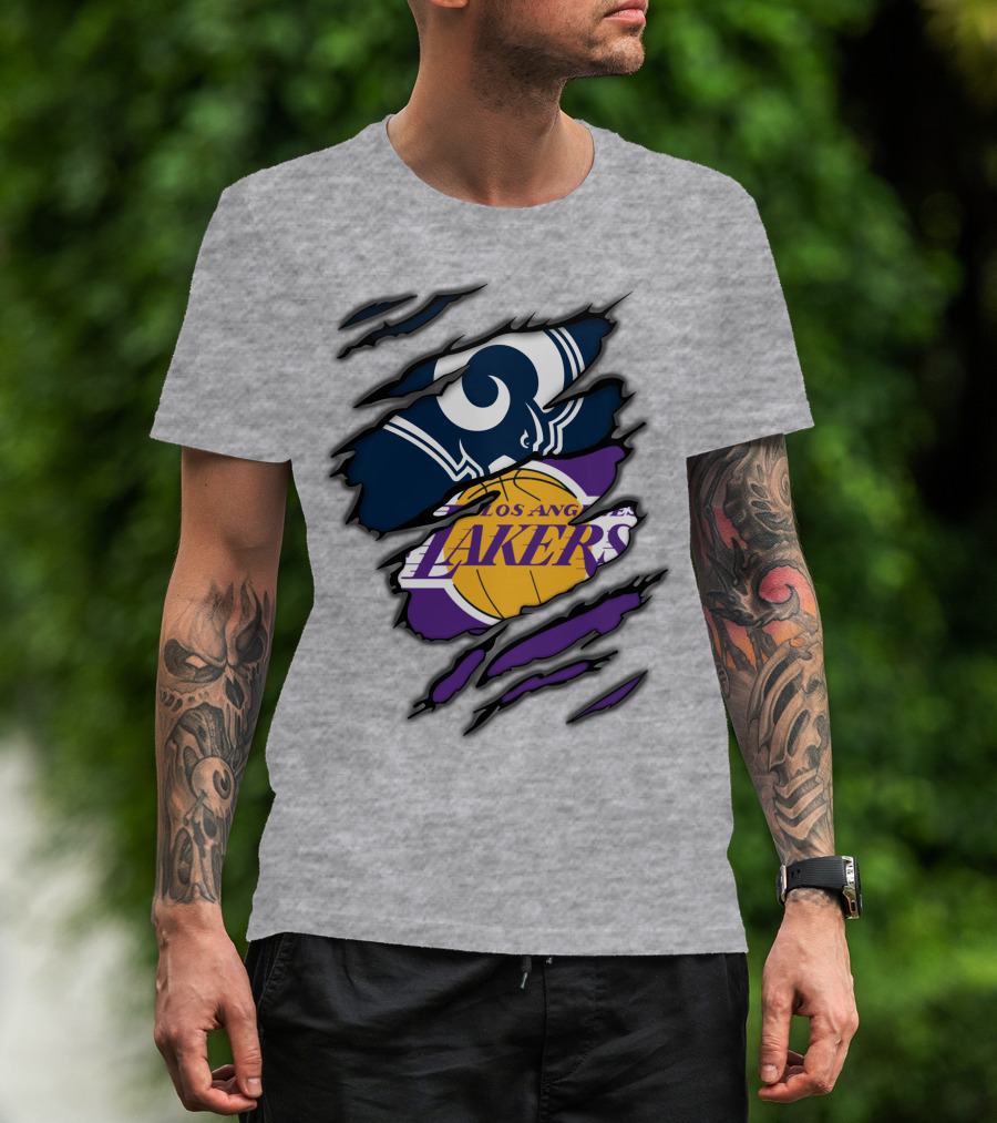 Los Angeles Rams Lakers NFL NBA Crossover T-Shirt