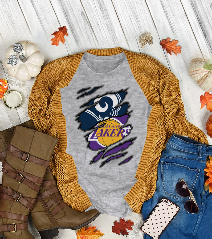 Los Angeles Rams Lakers NFL NBA Crossover T-Shirt