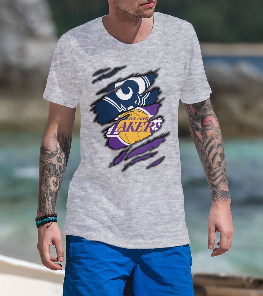 Los Angeles Rams Lakers NFL NBA Crossover T-Shirt