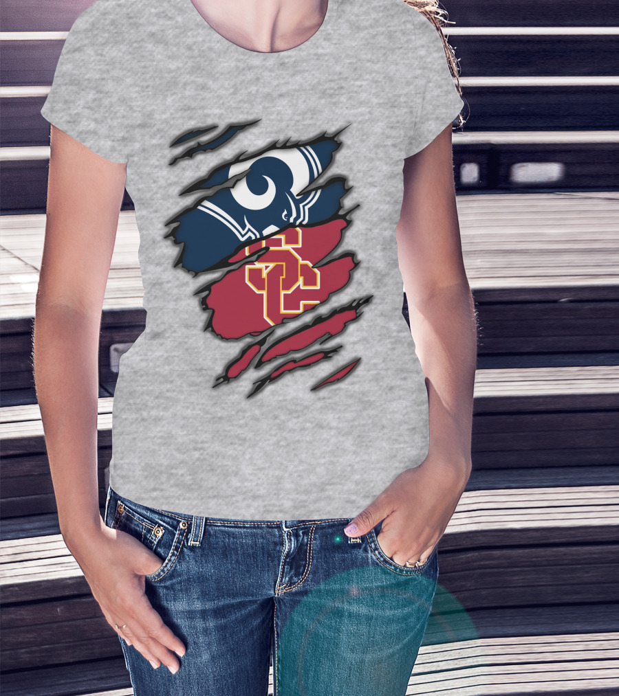 Rams USC Trojans Claw Marks T-Shirt