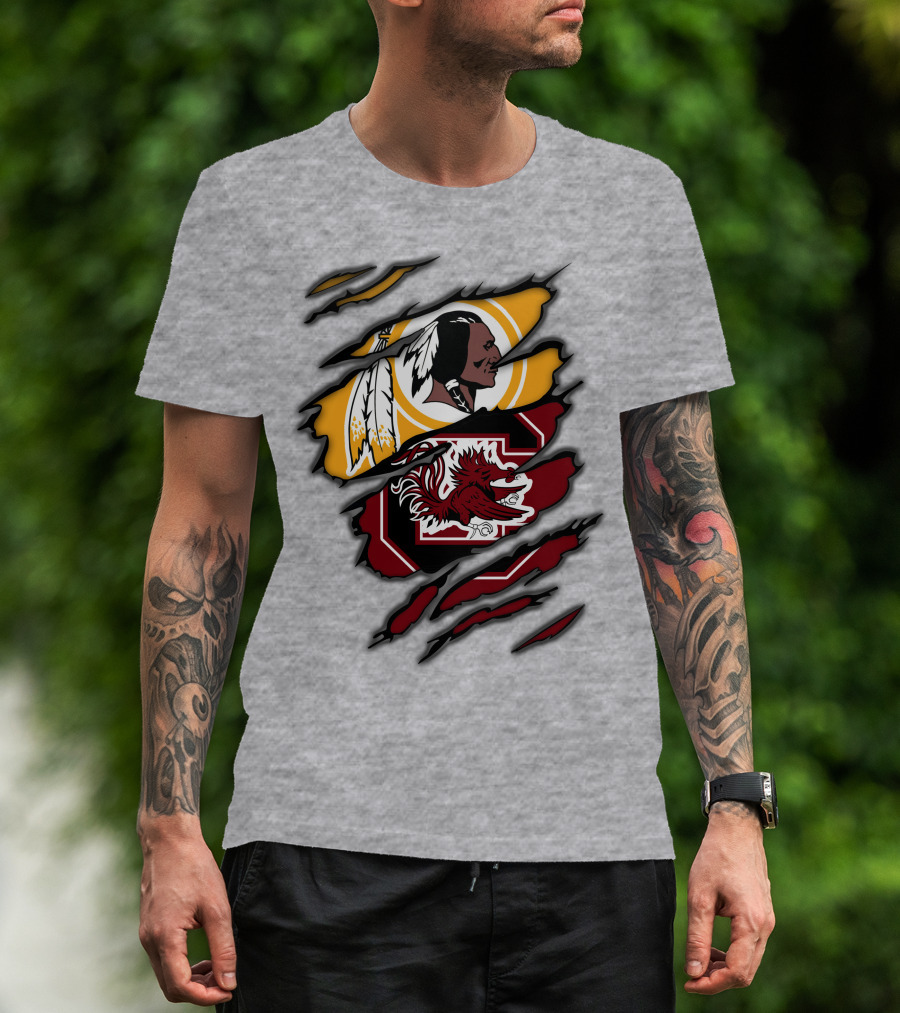 Redskins South Carolina Gamecocks Logo Mashup T-Shirt