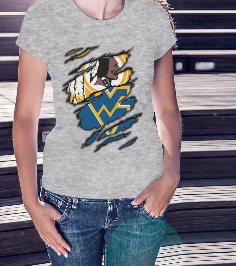 West Virginia Mountaineers Redskins Mashup T-Shirt