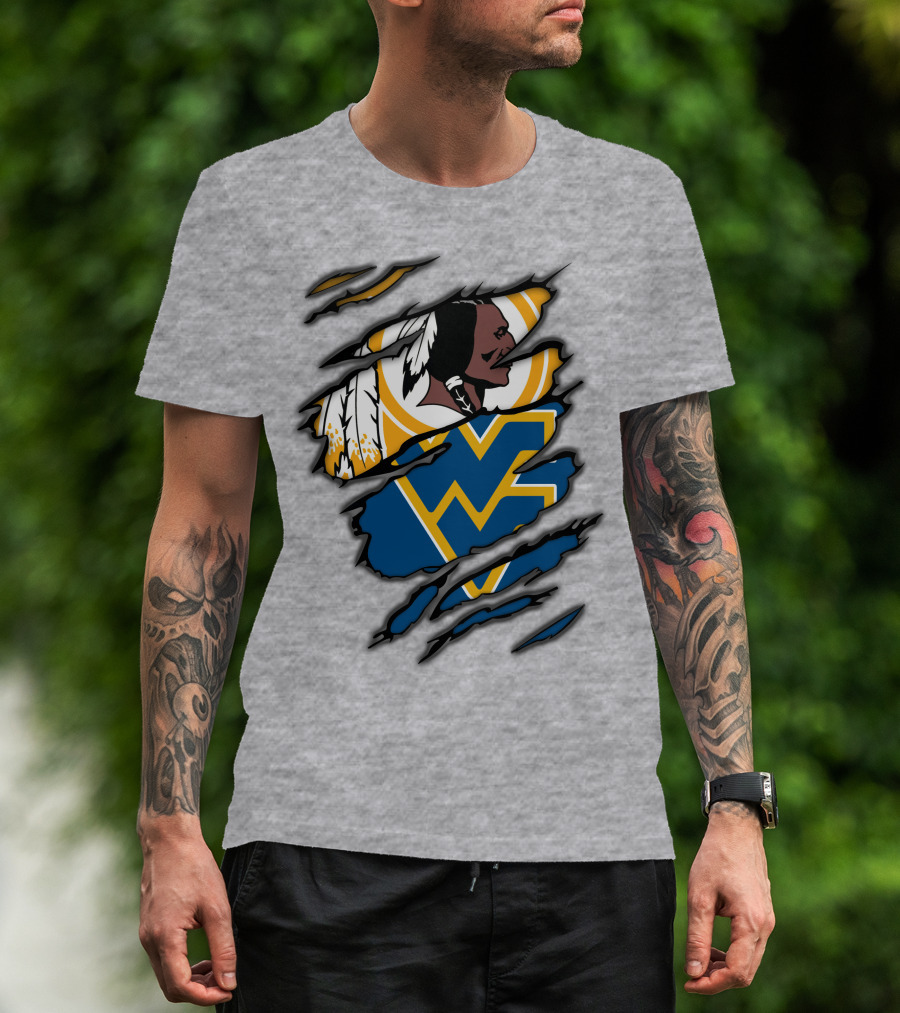 West Virginia Mountaineers Redskins Mashup T-Shirt