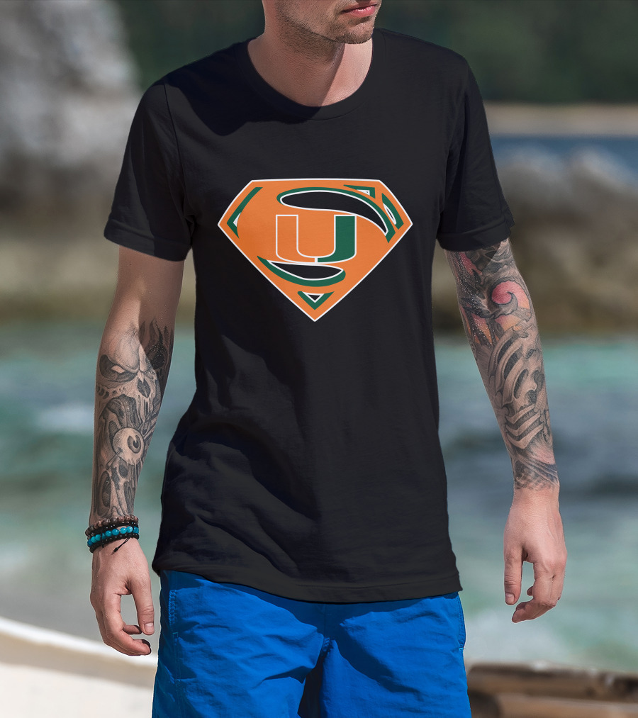 Superman Miami Hurricanes Logo Fusion T-Shirt