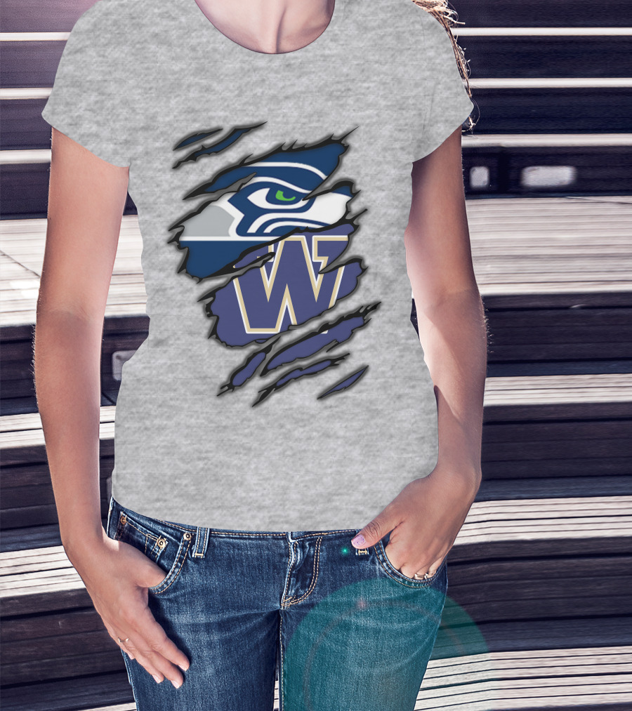 Seahawks Huskies W Logo Combo T-Shirt