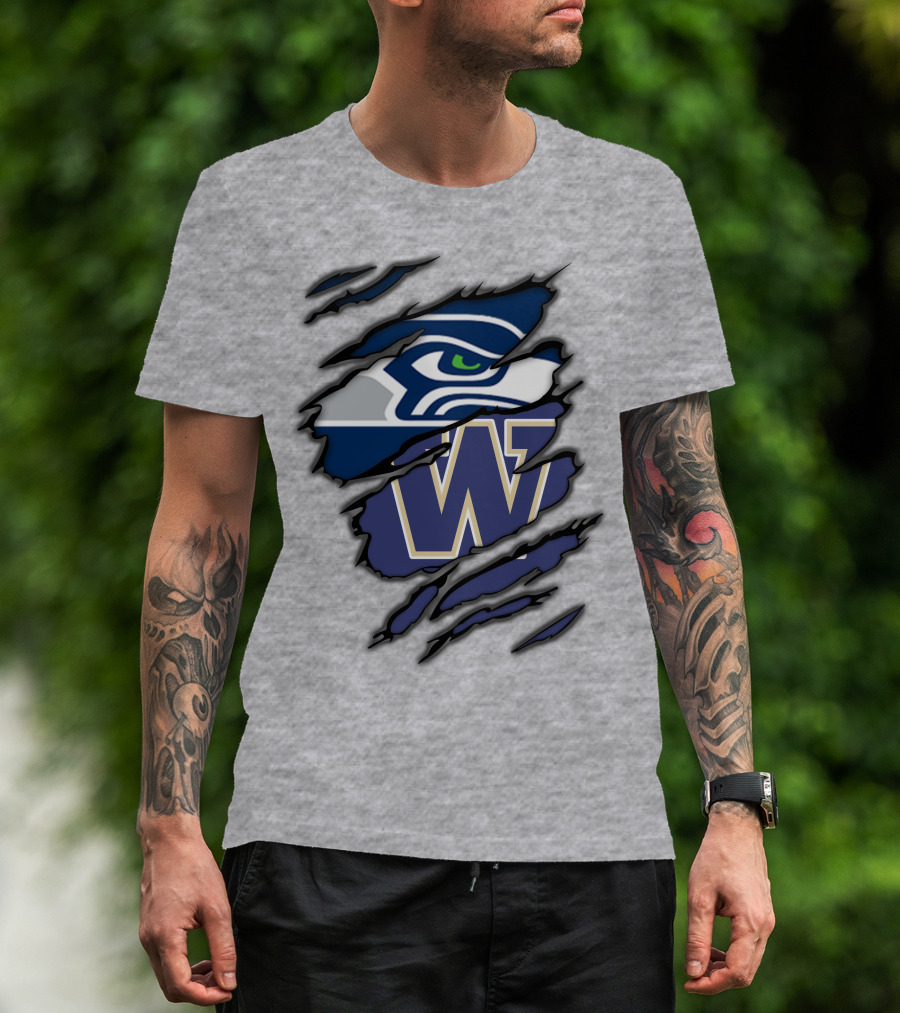 Seahawks Huskies W Logo Combo T-Shirt