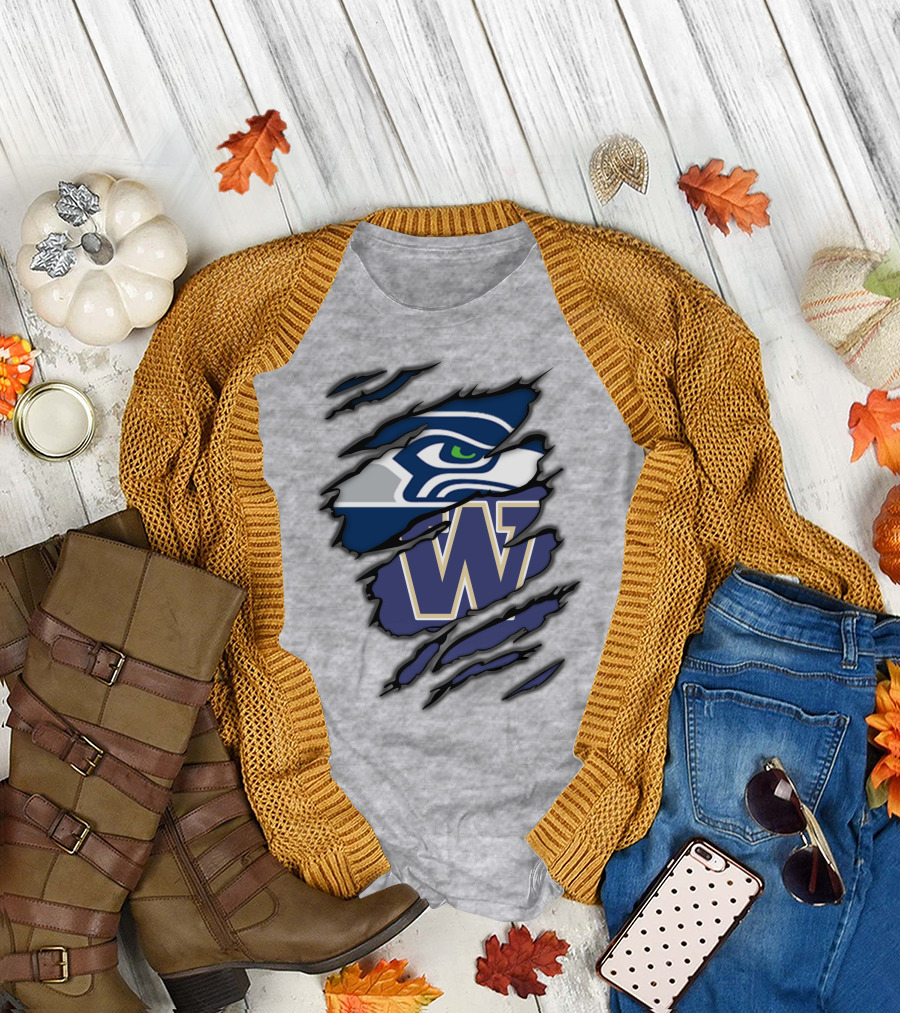 Seahawks Huskies W Logo Combo T-Shirt