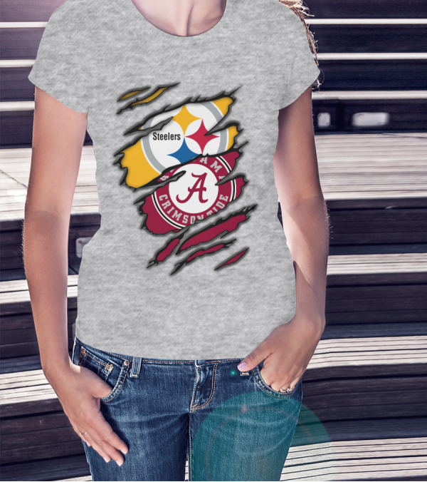 Steelers Alabama Crimson Tide Rip T-Shirt