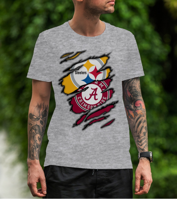 Steelers Alabama Crimson Tide Rip T-Shirt