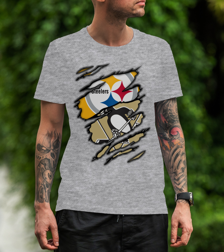 Steelers Penguins Ripped Claw T-Shirt