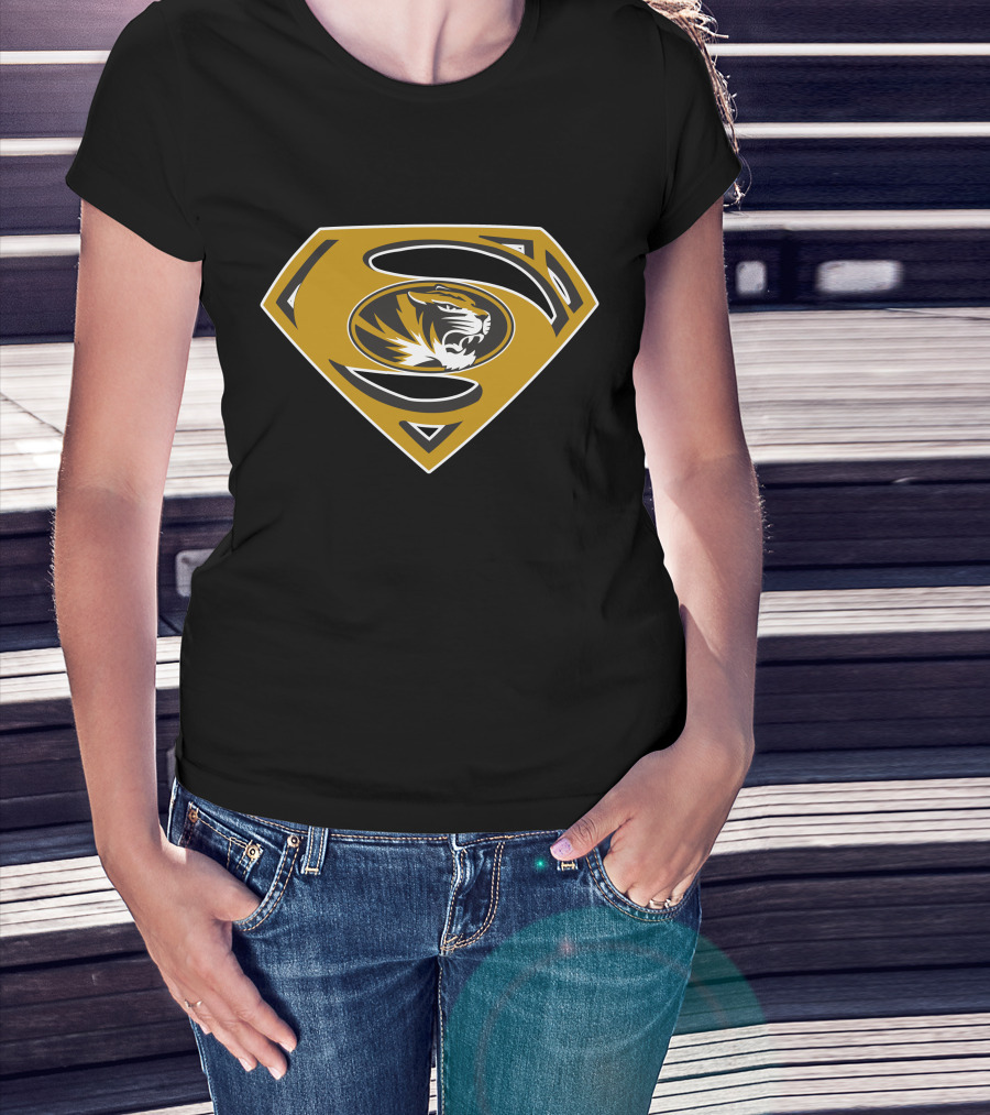 Superman Mtigers Shield Logo Tigerhead T-Shirt