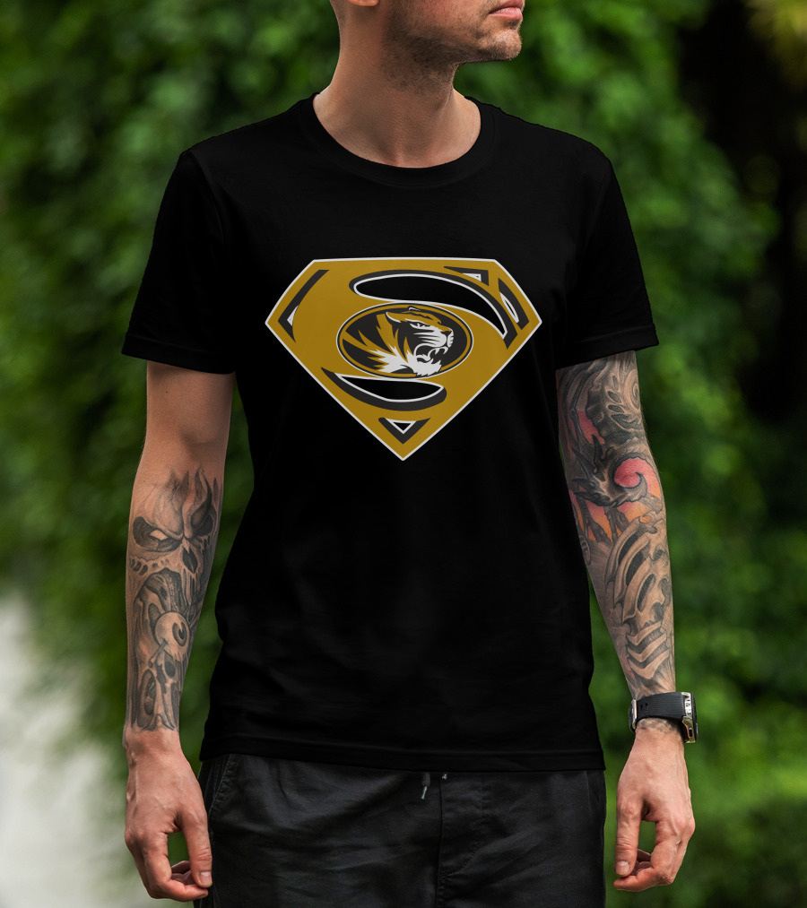 Superman Mtigers Shield Logo Tigerhead T-Shirt