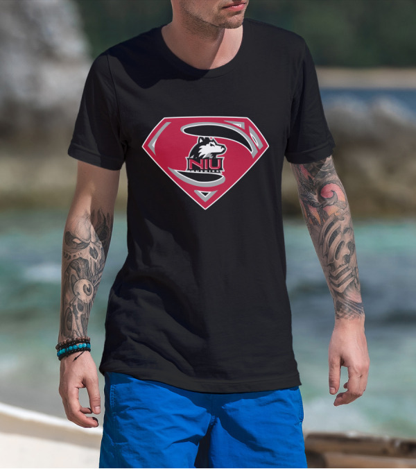 Superman NIU Huskies Logo Shield T-Shirt