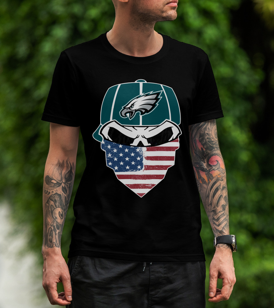Eagles Skull American Flag Bandana T-Shirt