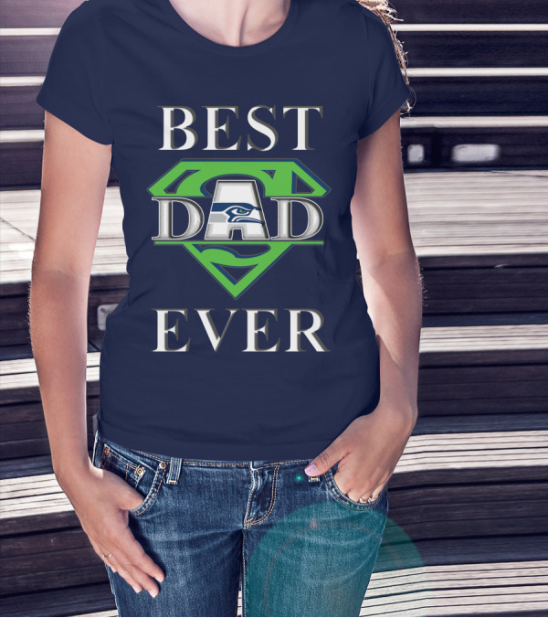 Seahawks Best Dad Ever Superhero T-Shirt