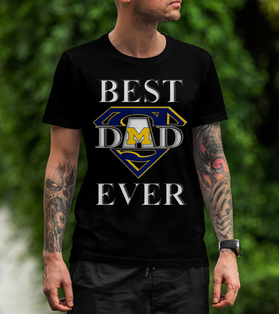 Best Dad Ever Michigan Wolverines Superman T-Shirt
