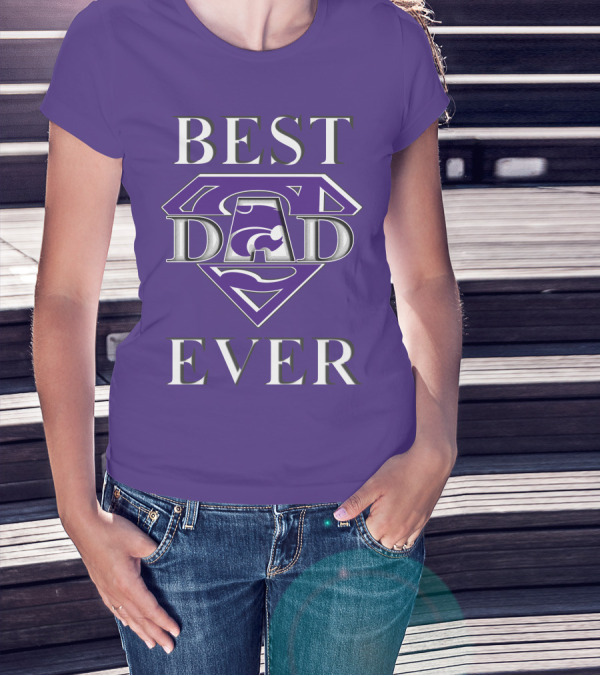 Kansas State Wildcats Best Dad Ever Super Dad Purple T-Shirt