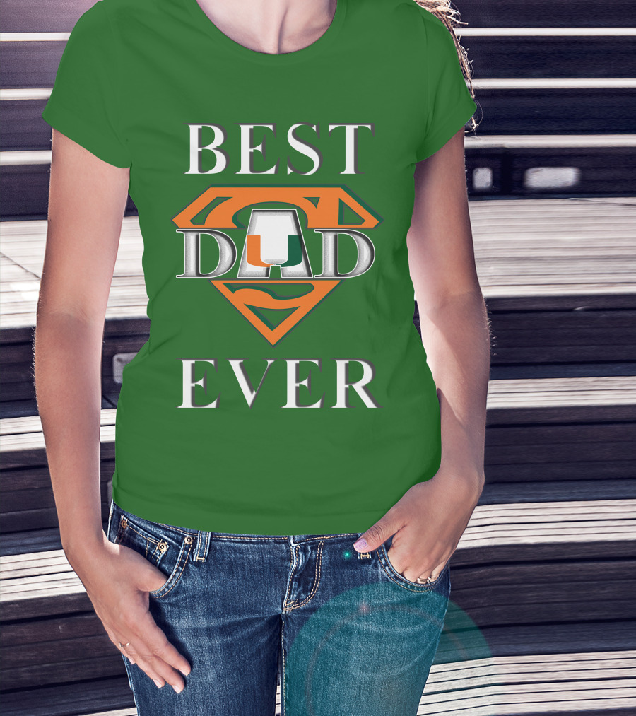 Best Dad Ever Miami Hurricanes Superman T-Shirt