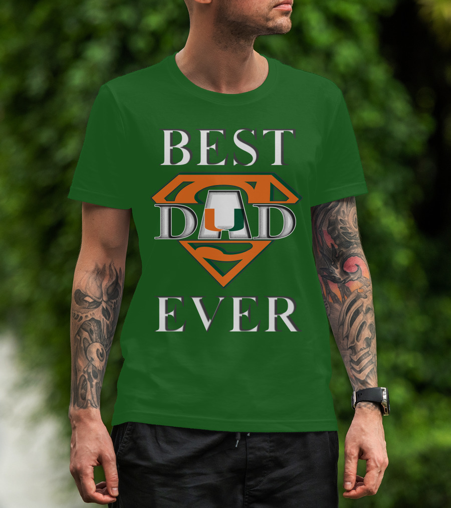 Best Dad Ever Miami Hurricanes Superman T-Shirt