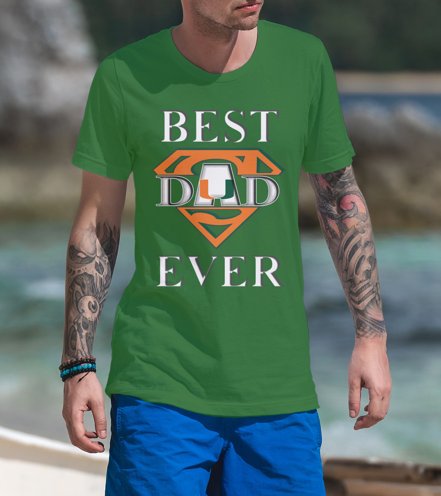 Best Dad Ever Miami Hurricanes Superman T-Shirt