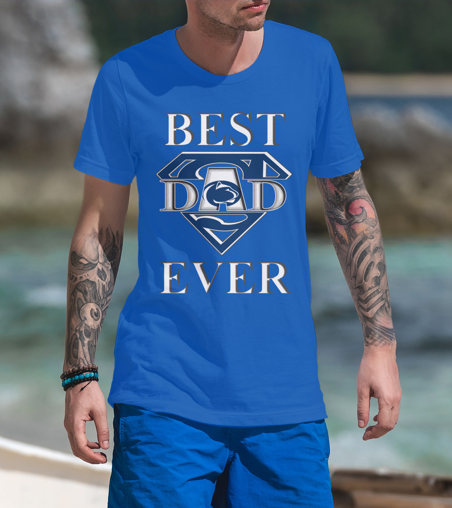 Penn State Nittany Lions Best Dad Ever Superhero T-Shirt