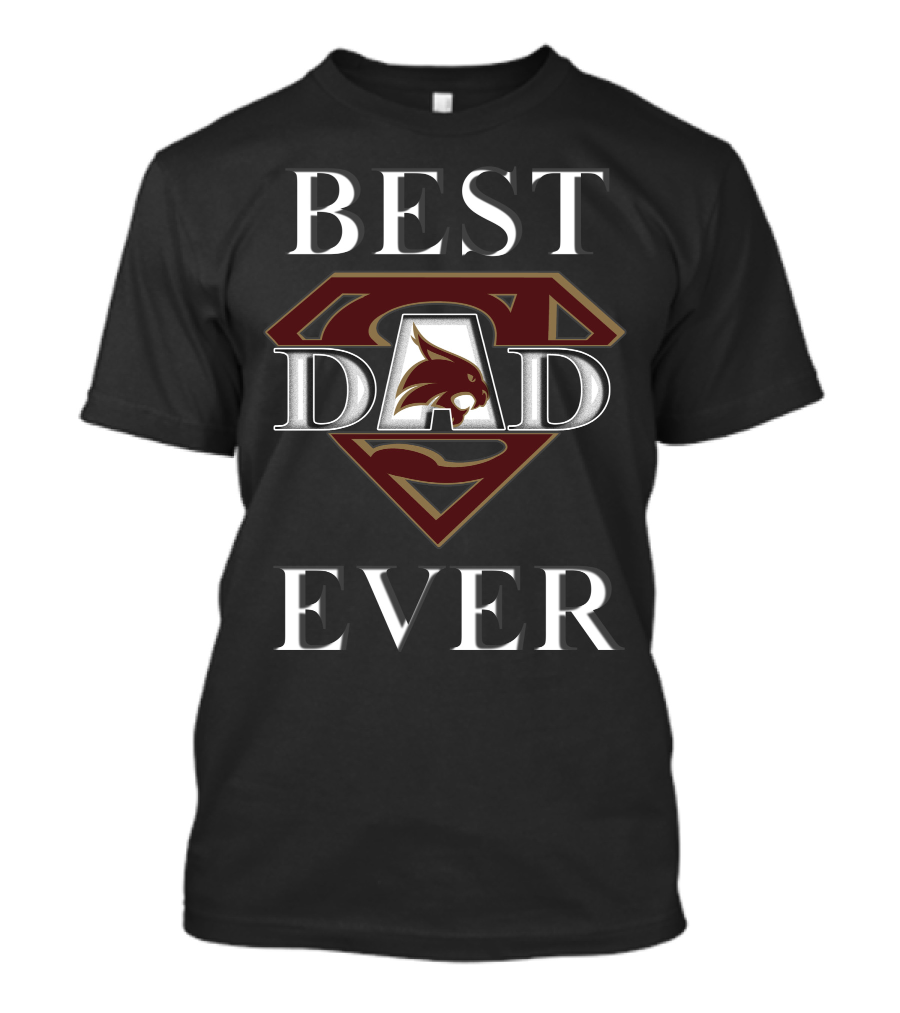 Texas State Bobcats Best Dad Ever Superman T-Shirt