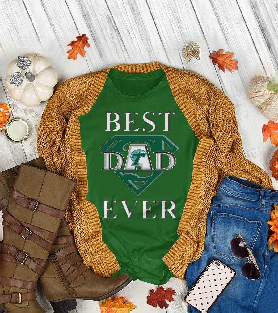 Best Dad Ever Tulane Green Wave Superman T-Shirt