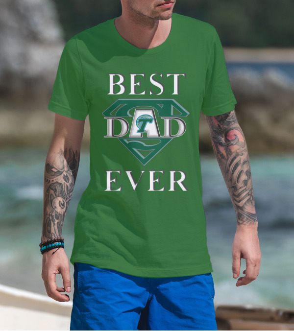 Best Dad Ever Tulane Green Wave Superman T-Shirt