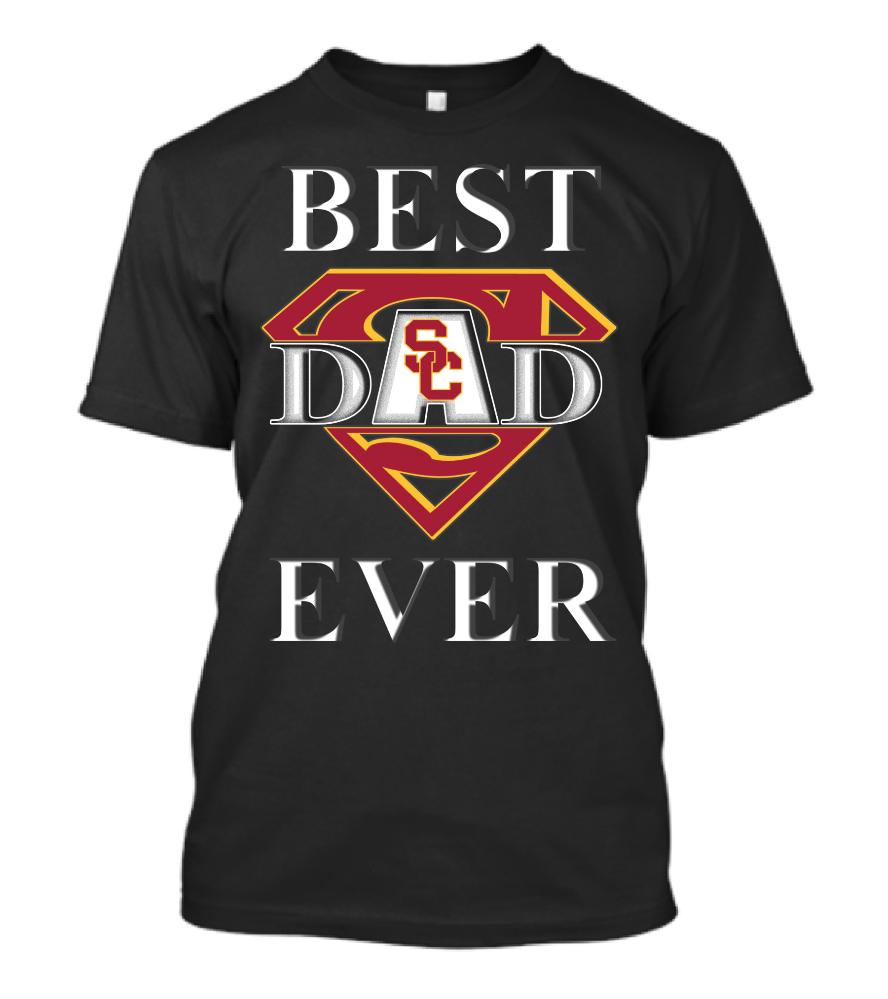 BEST DAD EVER USC Trojans Superhero Shield T-Shirt
