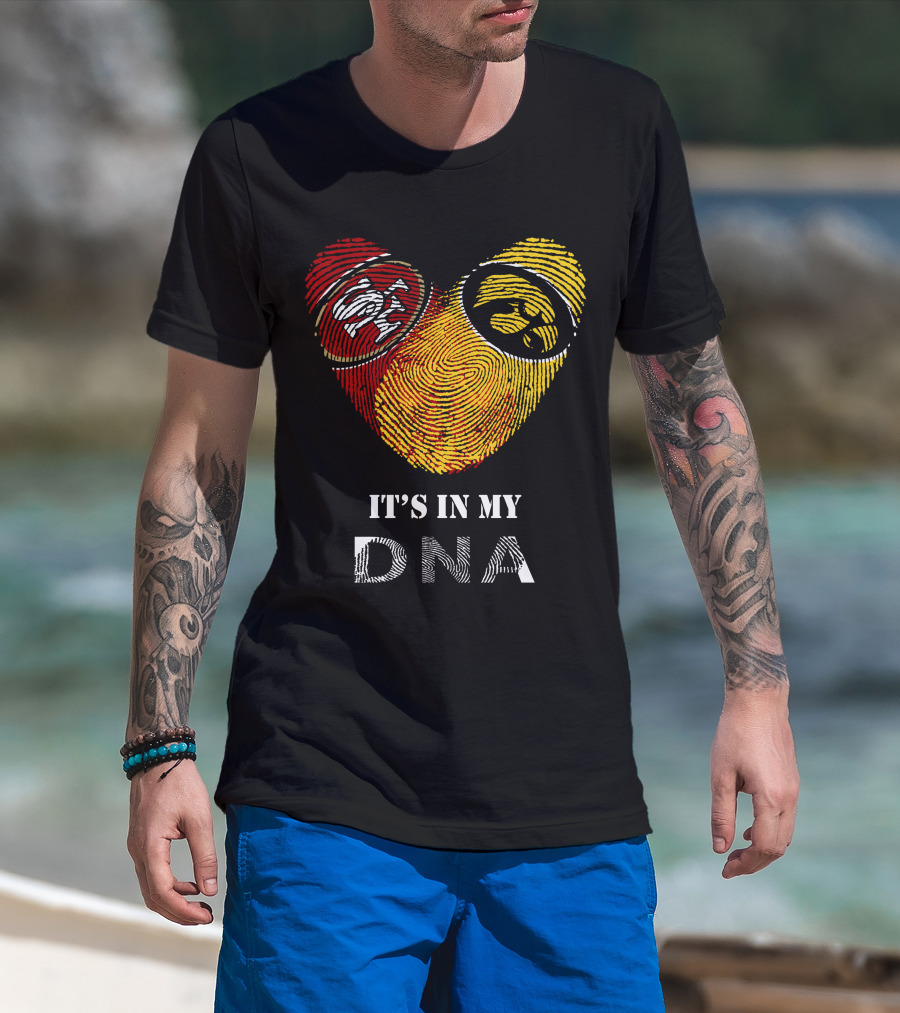 49ers Iowa Hawkeyes Logos It's In My Dna T-Shirt