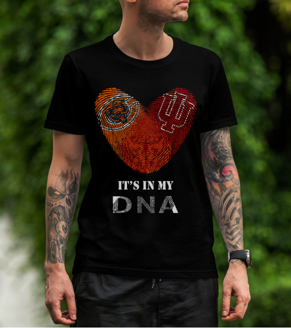 It's In My DNA Bears Hoosiers Heart Fingerprint T-Shirt