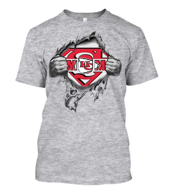 Kansas City Chiefs Super Logo Superman Rip T-Shirt