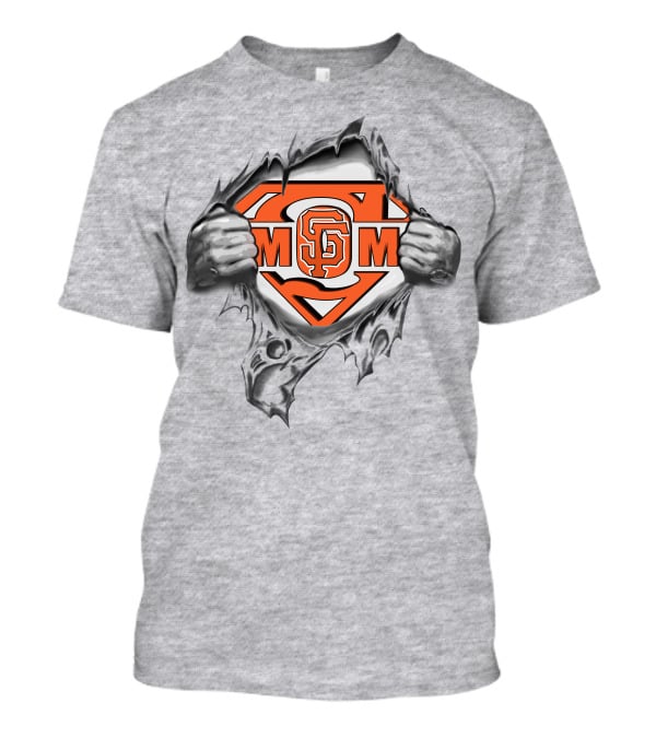 SF Giants Superman Logo Inside Ripped Chest T-Shirt