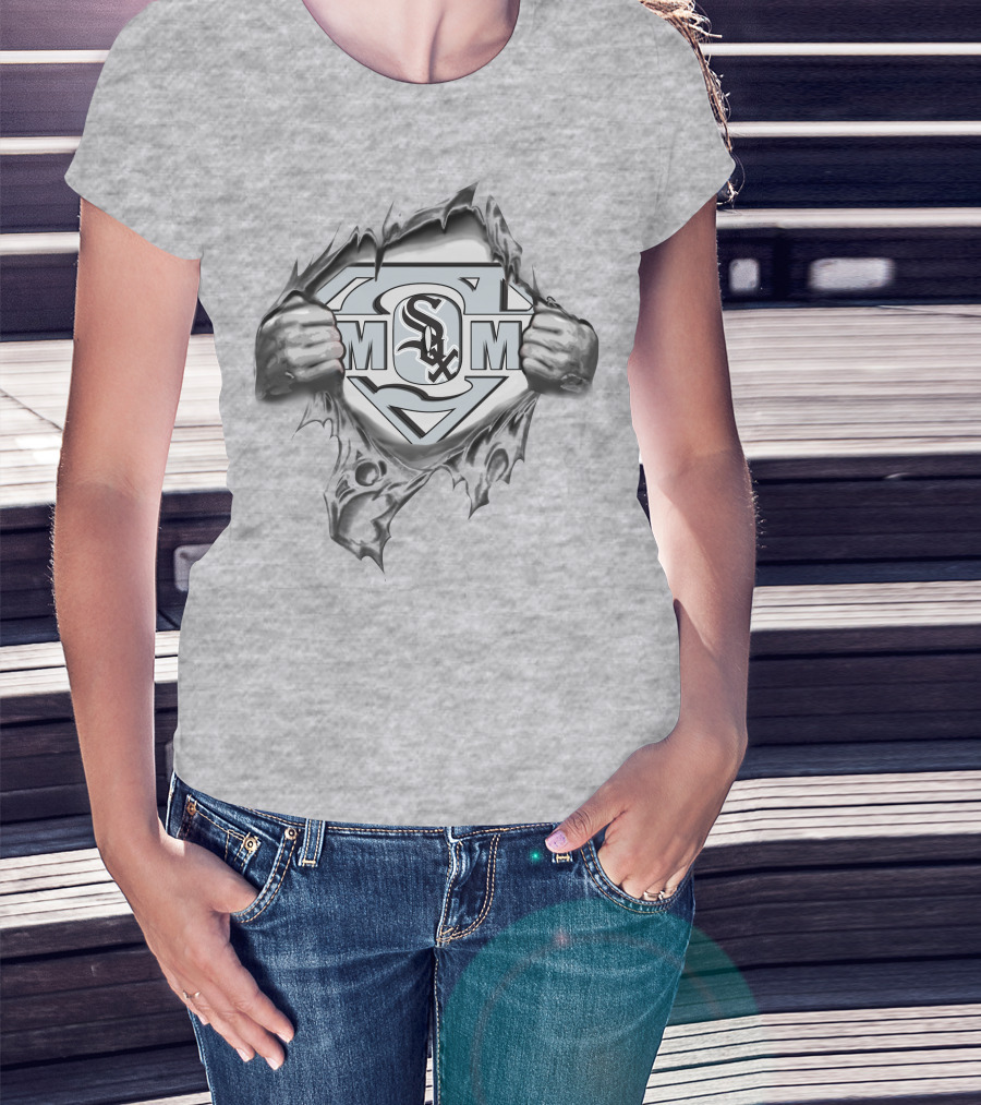White Sox Super Mom Superman Logo Peeling T-Shirt