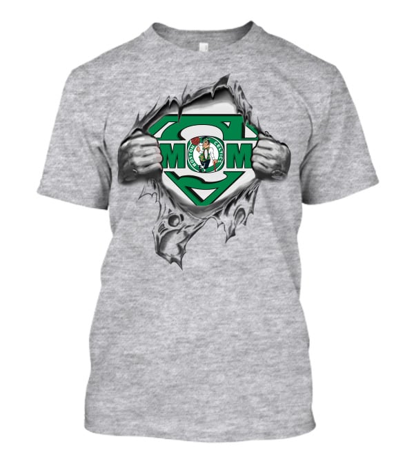 Boston Celtics Mom Super Logo Rip T-Shirt