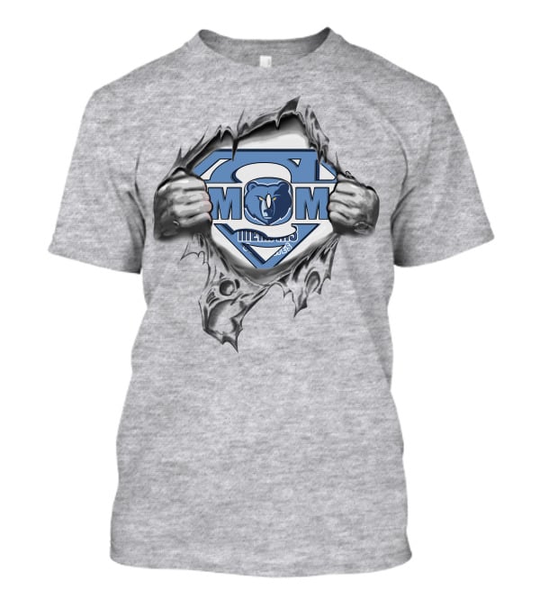 Memphis Grizzlies Super Mom Shield Logo Rip T-Shirt