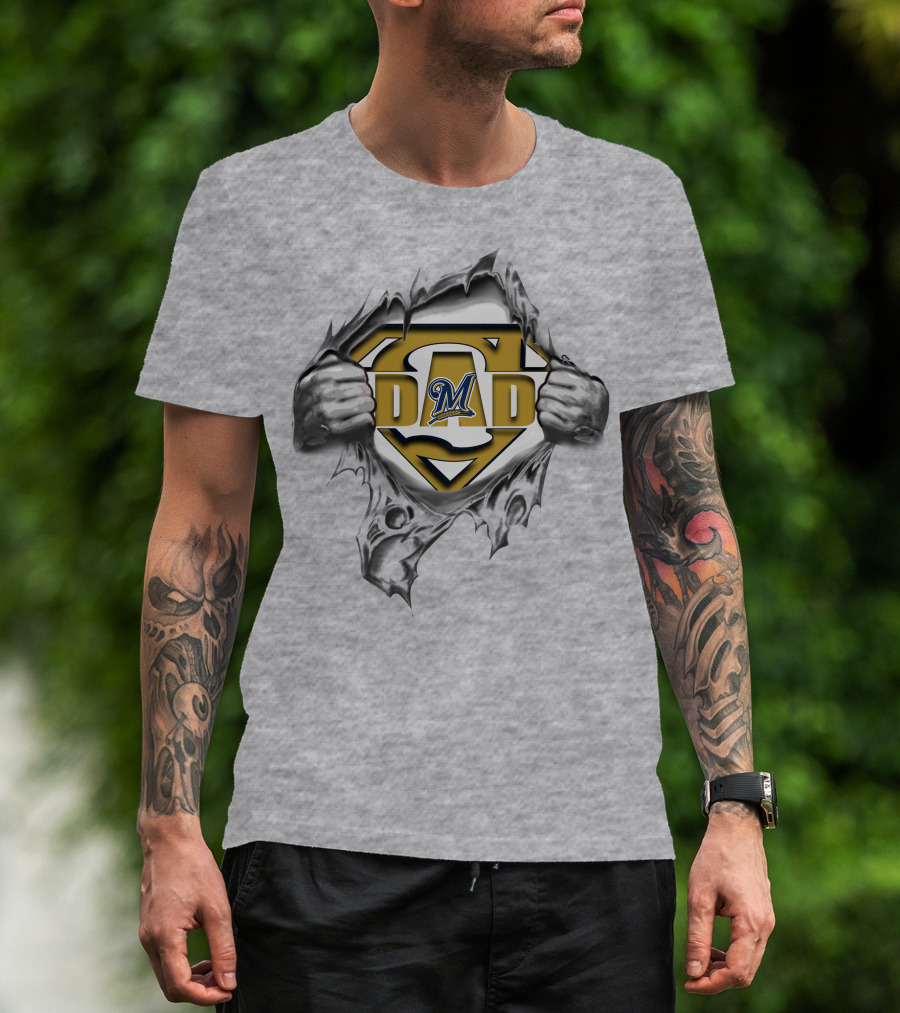 Milwaukee Brewers Super Dad Breaching Strength Symbol T-Shirt