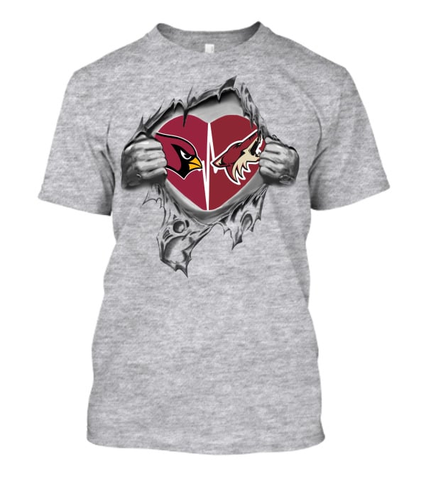 Arizona Cardinals Arizona Coyotes Heartfelt Passion T-Shirt
