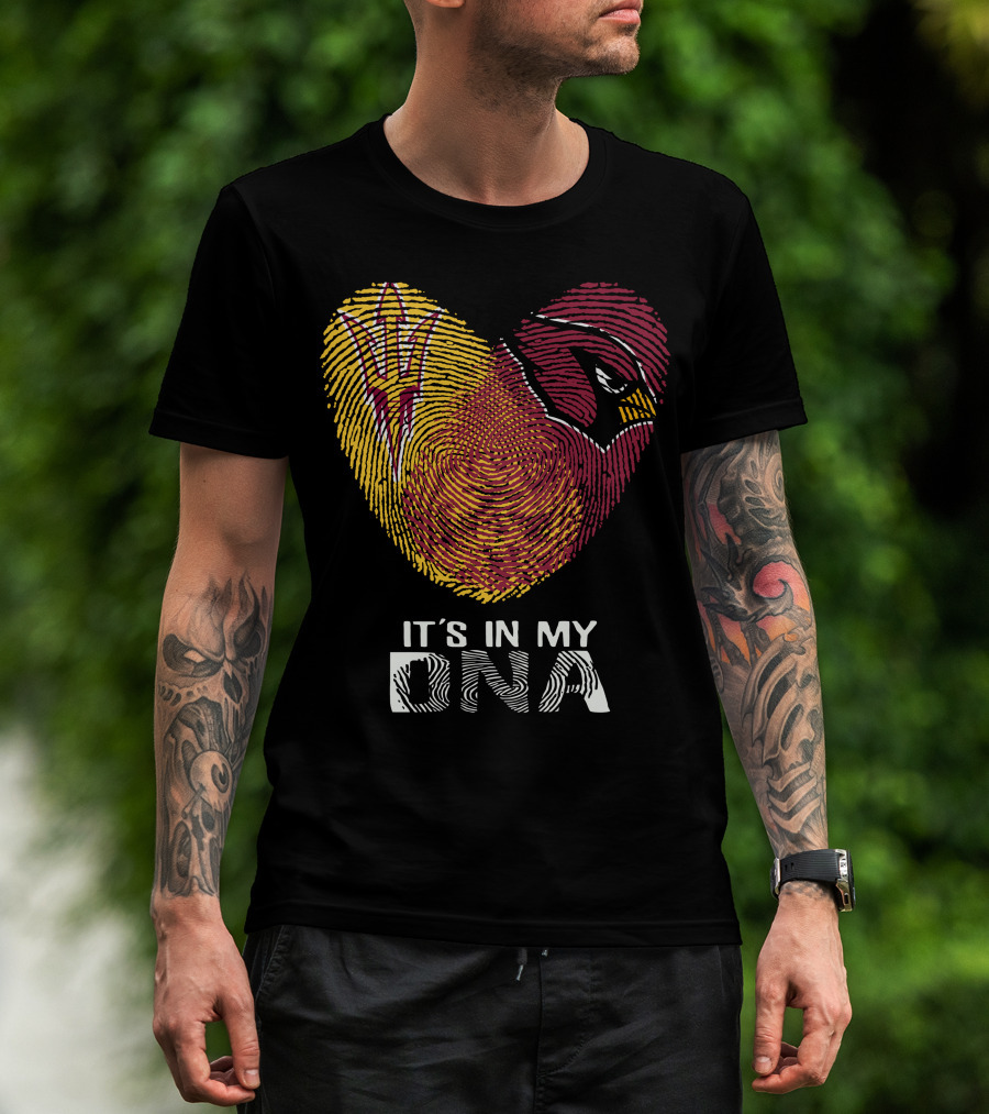 It's In My DNA Cardinals Arizona State Fingerprint T-Shirt
