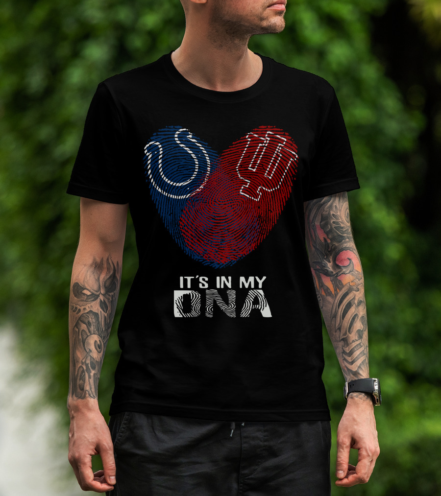 Colts Hoosiers It's In My DNA Fingerprint Heart T-Shirt