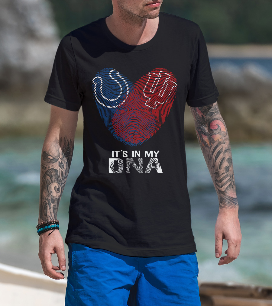 Colts Hoosiers It's In My DNA Fingerprint Heart T-Shirt