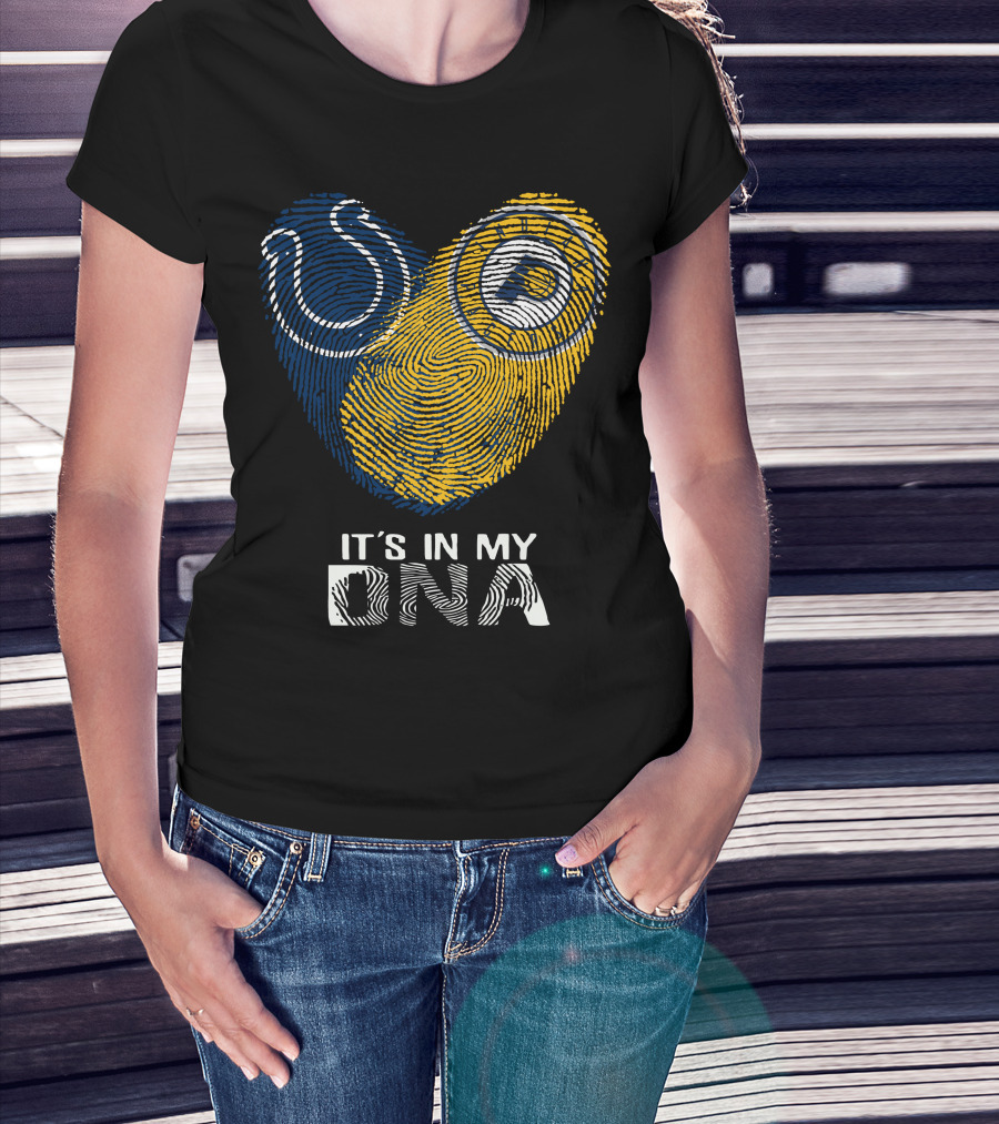 Colts Pacers It's In My DNA Fingerprint Heart T-Shirt