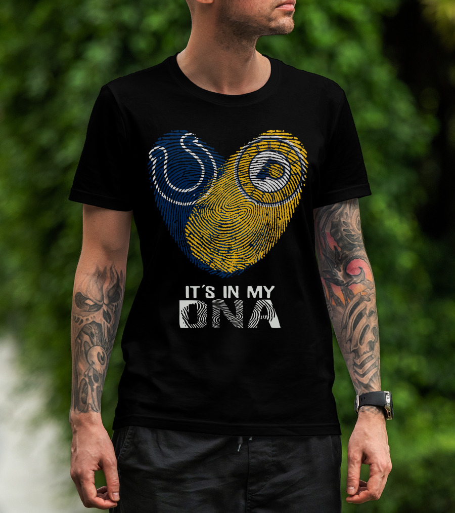 Colts Pacers It's In My DNA Fingerprint Heart T-Shirt