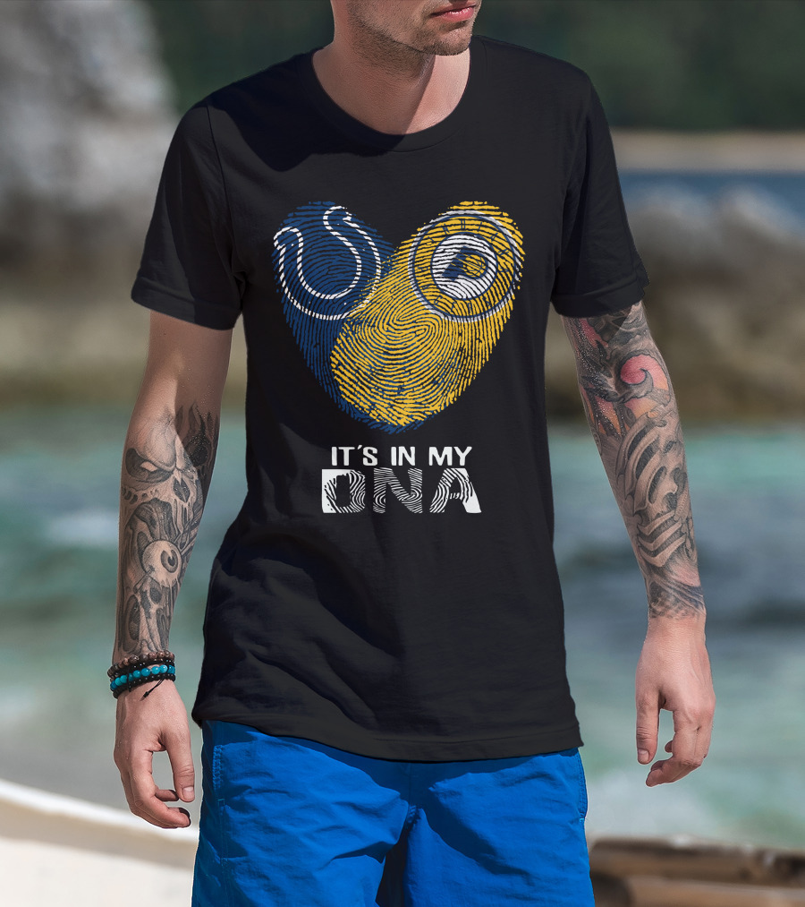 Colts Pacers It's In My DNA Fingerprint Heart T-Shirt