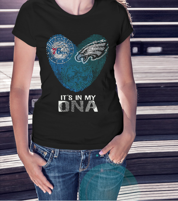 Philadelphia Eagles 76ers Fingerprint It's In My DNA T-Shirt