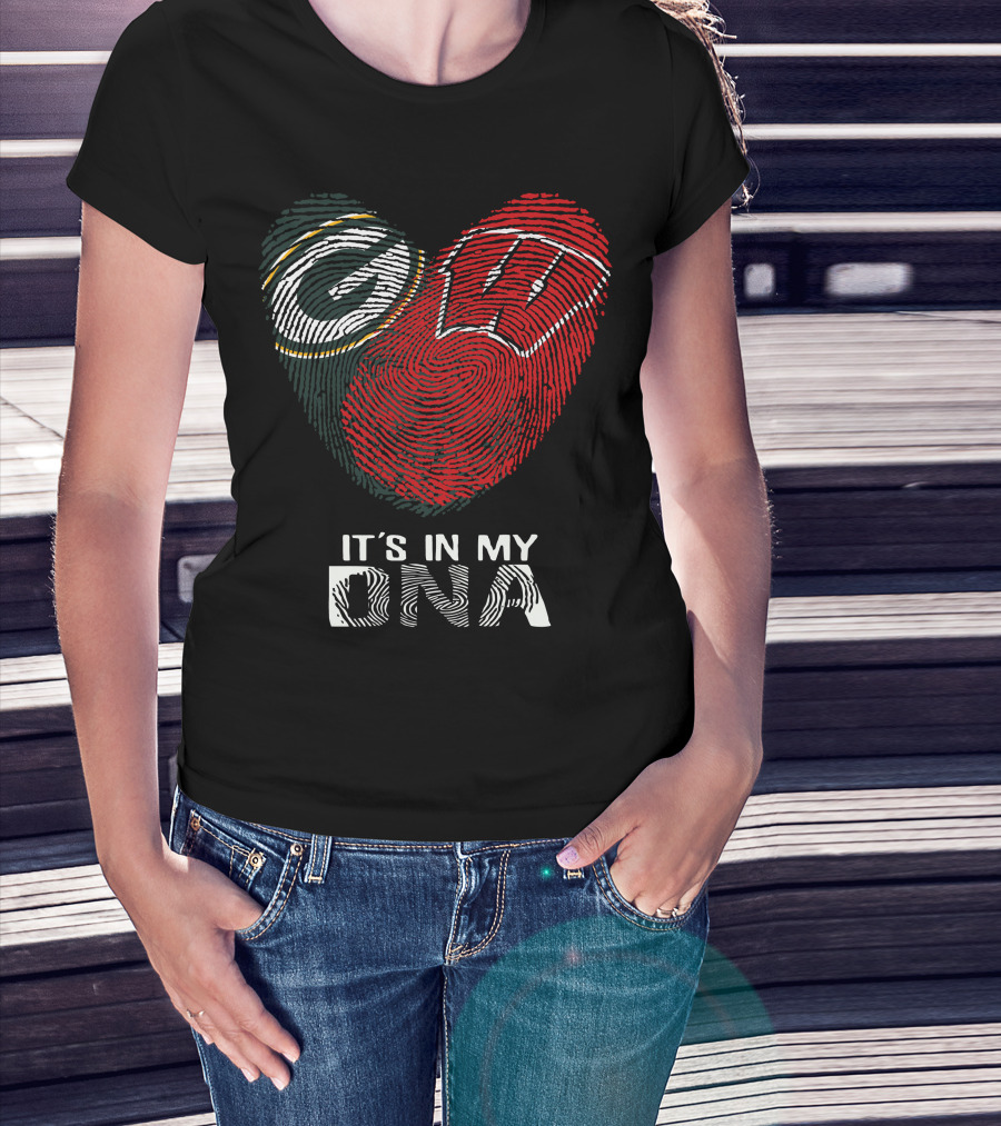 Packers Badgers It's In My Dna Fingerprint T-Shirt