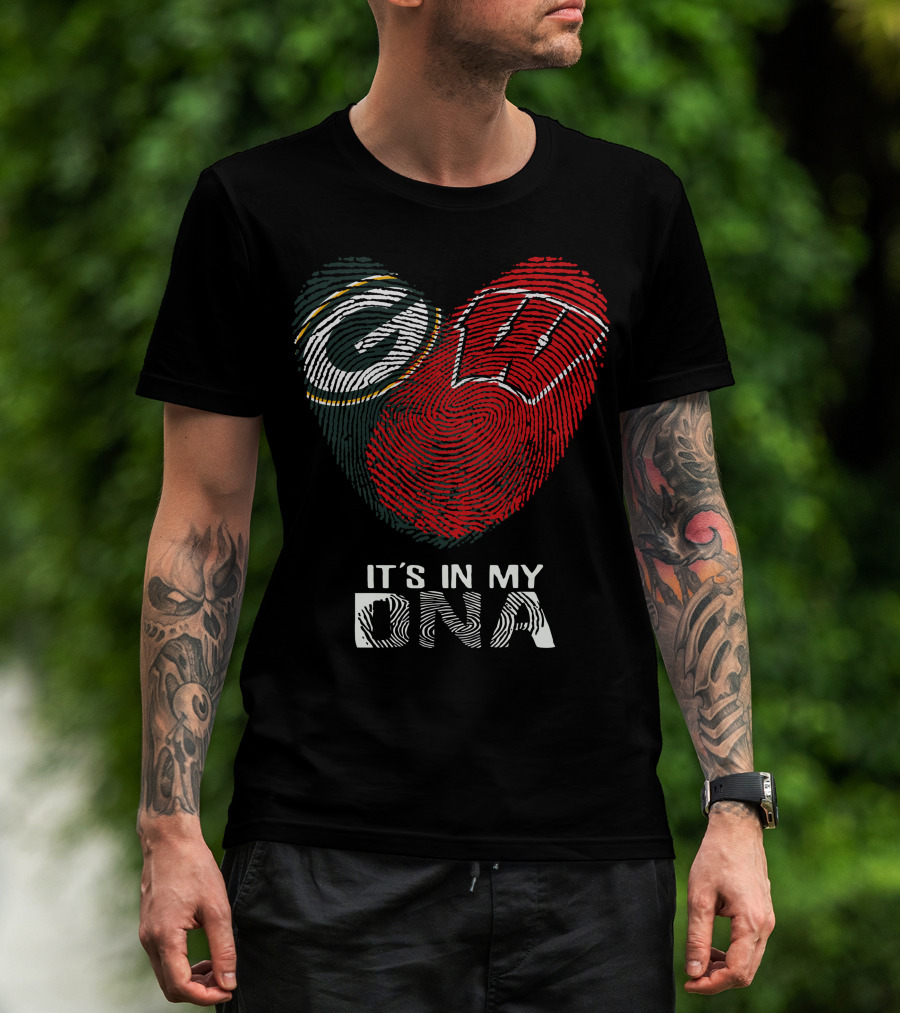 Packers Badgers It's In My Dna Fingerprint T-Shirt